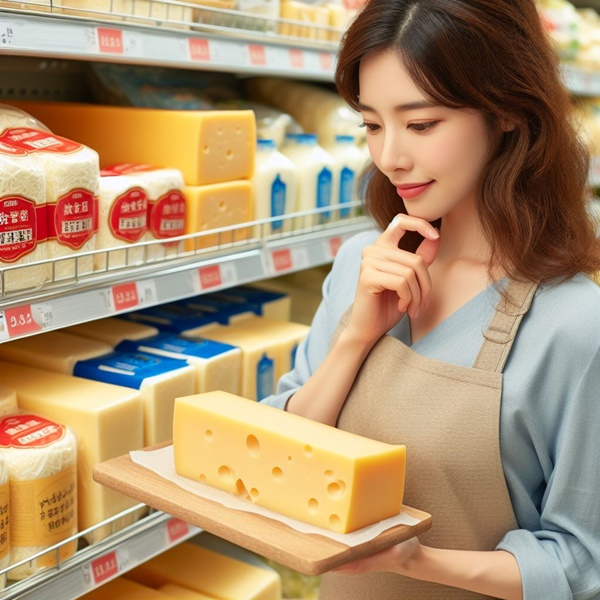 한 소비자가 슈퍼마켓에서 치즈를 고르는 모습 ※ 이해를 돕기 위한 이미지 자료입니다. Bing 이미지 생성기를 이용해 제작했습니다.